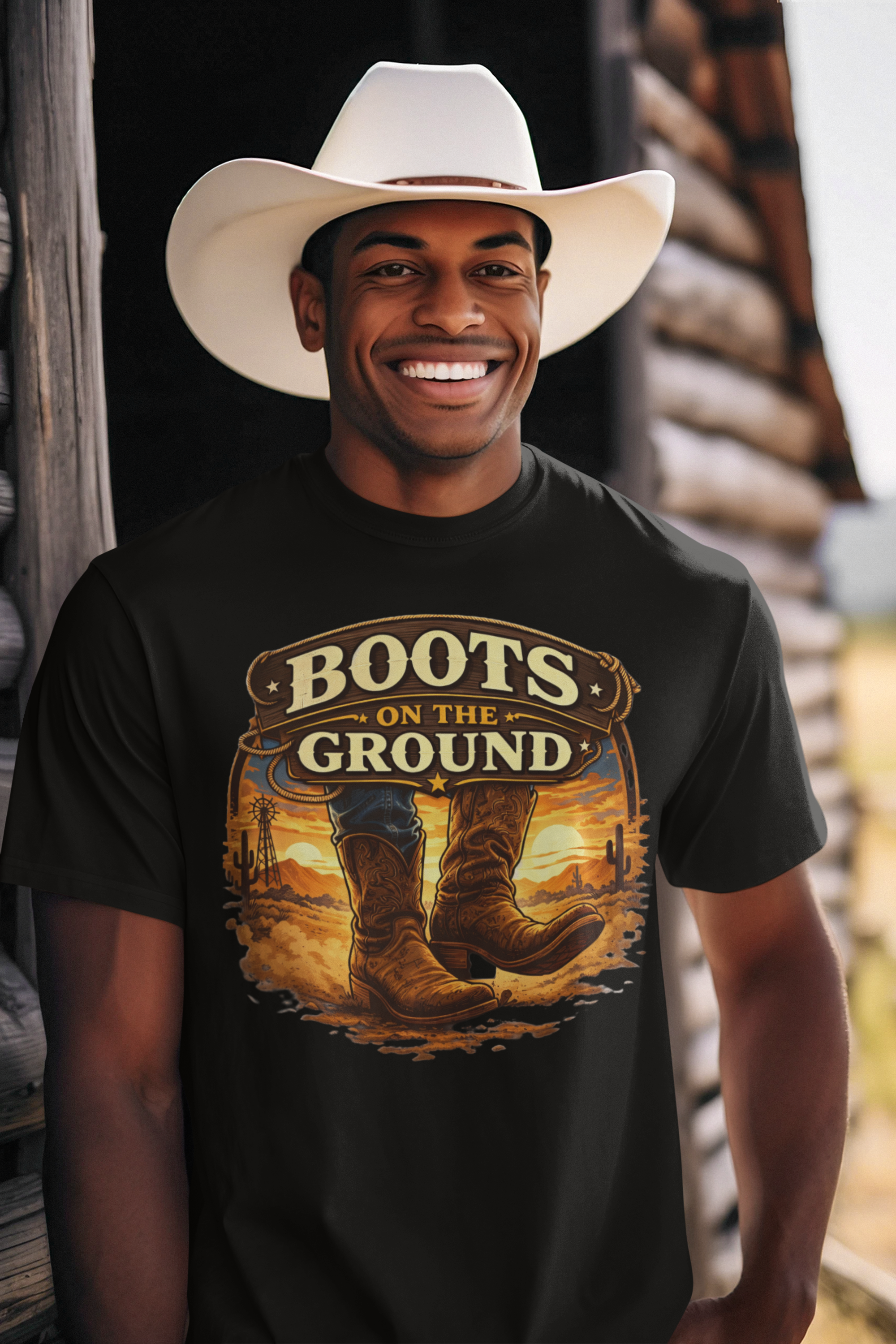 Western Boots On The Ground