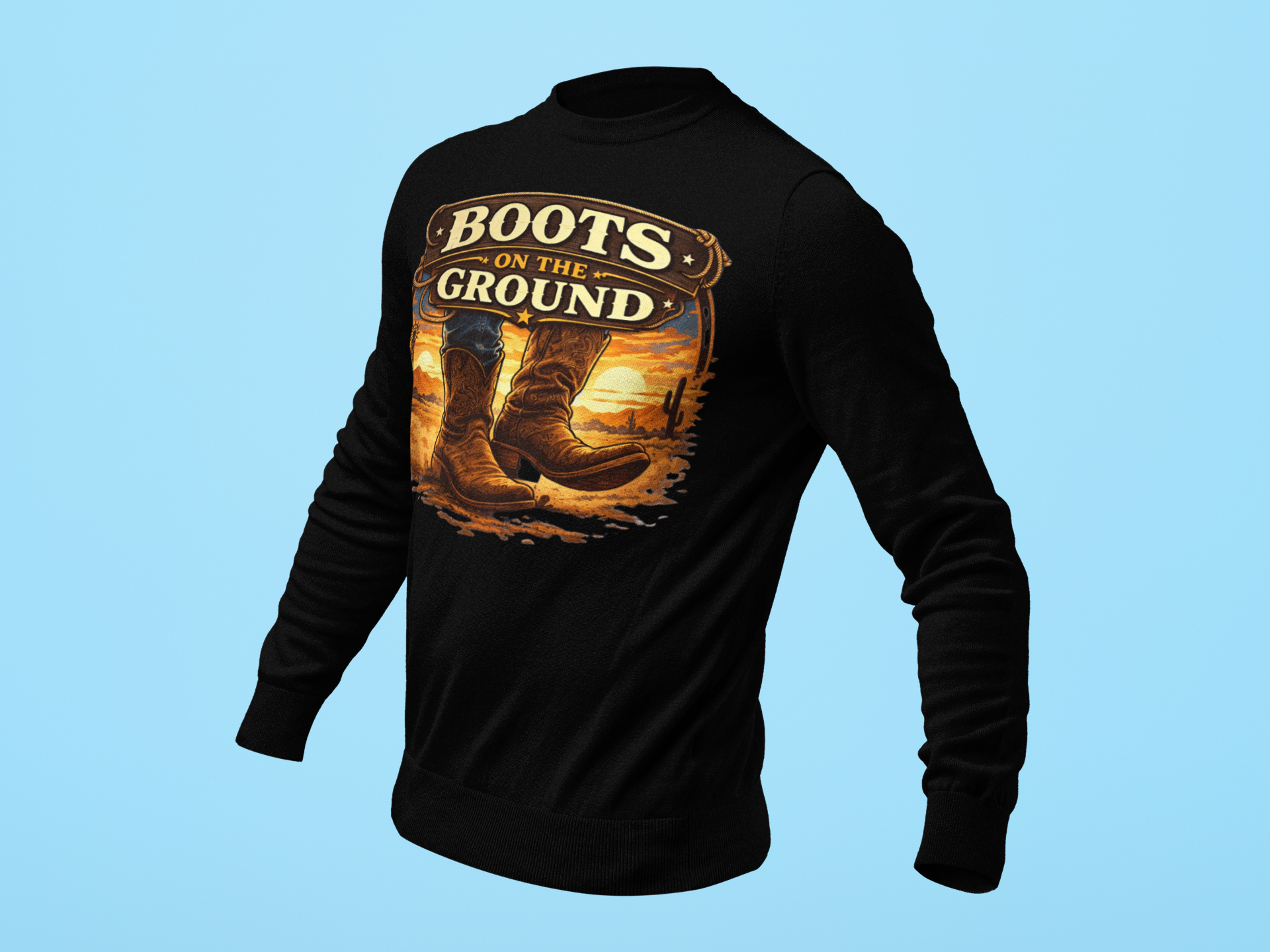 Western Boots On The Ground